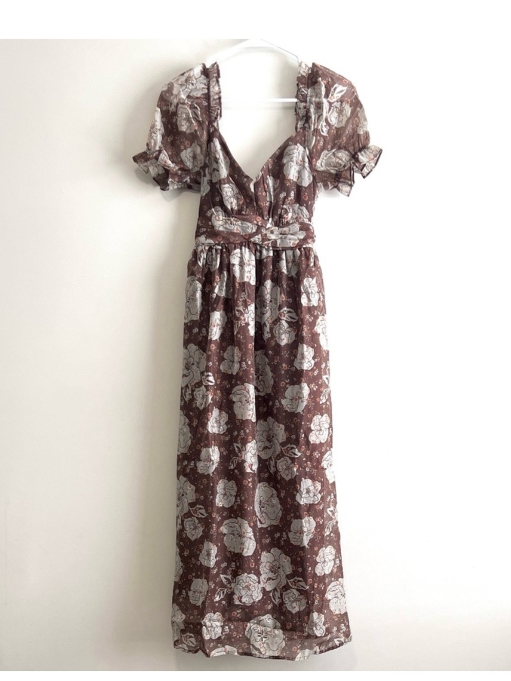 NWT Blu Pepper Sweetheart Short Sleeve Floral Midi Dress